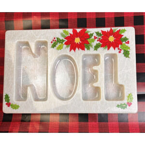 VIntage MCM Christmas NOEL Serving Tray Party Snacks 60's 4 Compartments